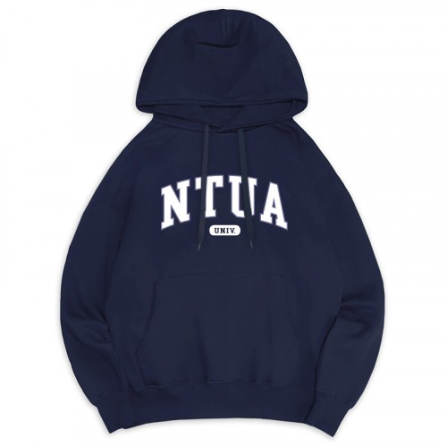 NTUA經典款刷毛落肩帽T_深藍 NTUA經典款刷毛落肩帽T_深藍