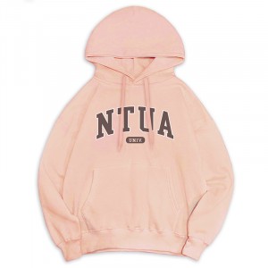 【最後一件，售完不補】NTUA冬日輕甜系落肩帽T_西柚粉