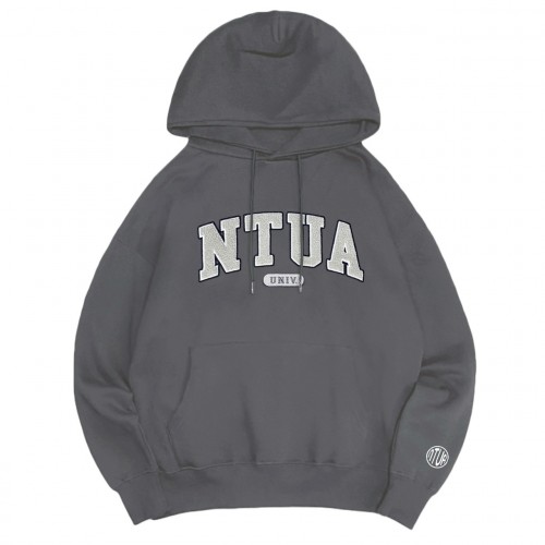 NTUA立體毛巾繡落肩帽T_摩卡灰 NTUA立體毛巾繡落肩帽T_摩卡灰