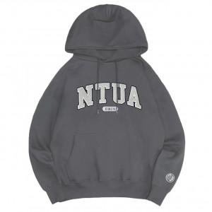 NTUA立體毛巾繡落肩帽T_摩卡灰