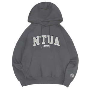 NTUA立體毛巾繡落肩帽T_摩卡灰