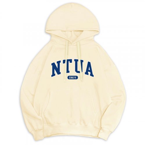 【預購至9/30止，10/20陸續出貨】NTUA冬日輕甜系落肩帽T_奶油白