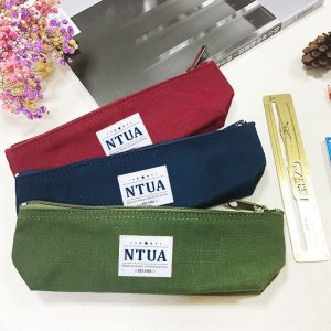 NTUA簡約生活布標船型帆布筆袋_酒紅/丈青/墨綠