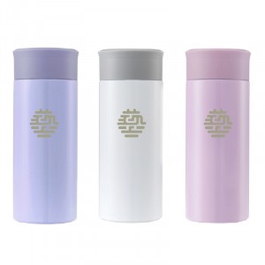 【團購商品，10個起做】NTUA校徽款療癒系304輕巧保溫瓶200mL_粉藍/珍珠白/粉紫
