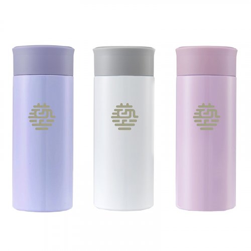 【團購商品，10個起做】NTUA校徽款療癒系304輕巧保溫瓶200mL_粉藍/珍珠白/粉紫