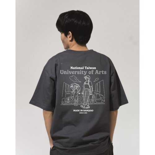 NTUA校園日常圖鑑寬版短T_暗夜灰