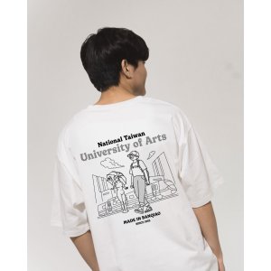 NTUA校園日常圖鑑寬版短T_白色