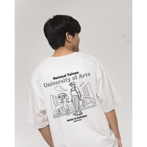 NTUA校園日常圖鑑寬版短T_白色