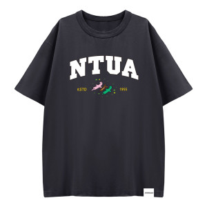 【預購至10/18，11/16陸續出貨】NTUA遇見JOGUMAN寬版純棉短T_暗夜灰