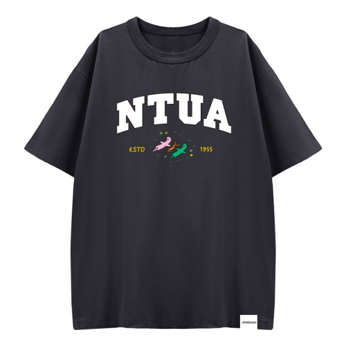 【預購至10/18，11/16陸續出貨】NTUA遇見JOGUMAN寬版純棉短T_暗夜灰