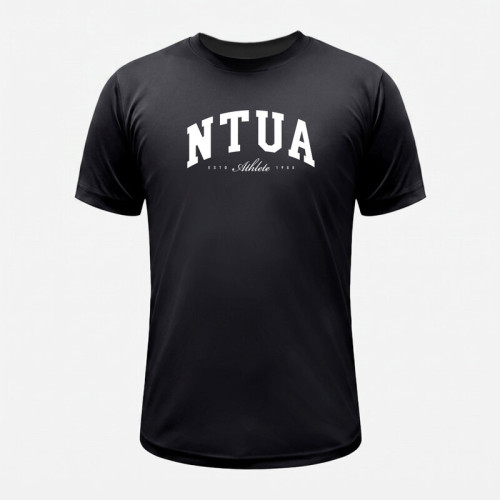 NTUA經典款超細纖維排汗短T_黑