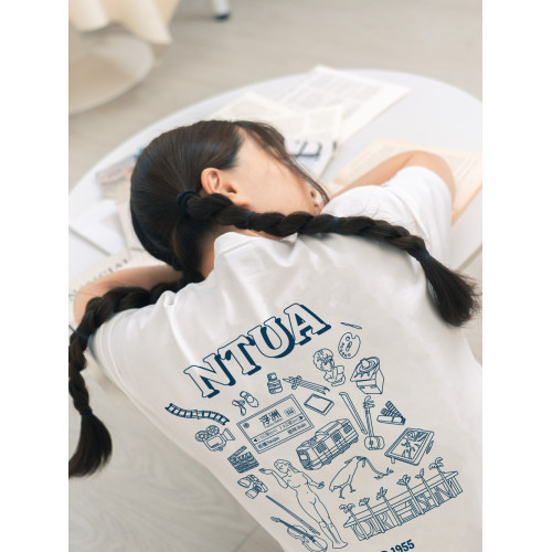 【歡慶臺藝校慶！新品登場】NTUA生活圖鑑插畫寬版短T_白色