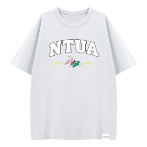 【預購至10/18，11/16陸續出貨】NTUA遇見JOGUMAN寬版純棉短T_經典白